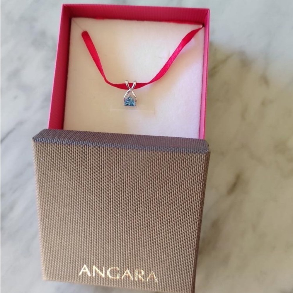 🆕 ANGARA: Light Blue Fine Gemstone Pendant Necklace
